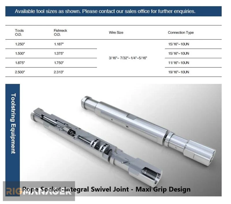 Rope Socket-Integral Swivel Joint 3.2 Maxi Grip Design