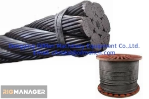 6×19 Ungalvanized Steel Wire Rope API 9A FC/IWRC Oil Drilling